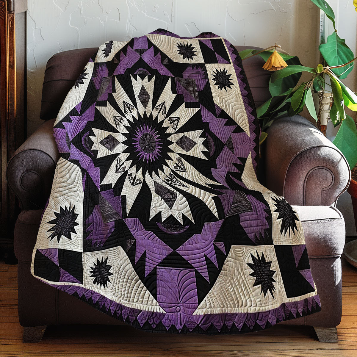 Purple Native American Star XR1107009CL Quilt