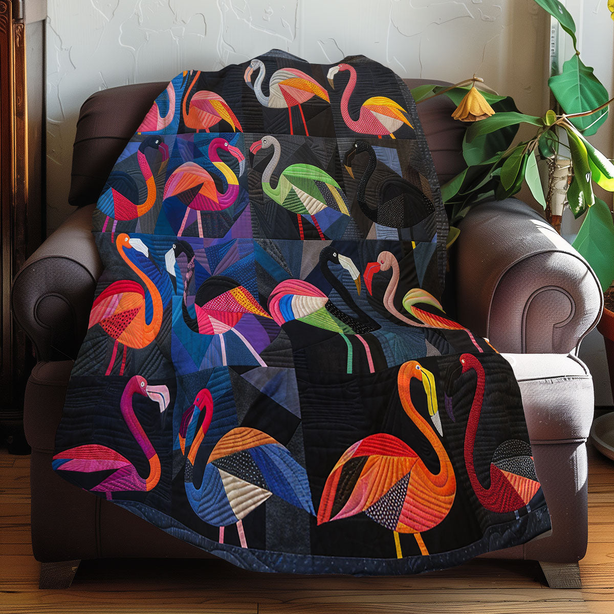 Rainbow Flamingos XR2007012CL Quilt