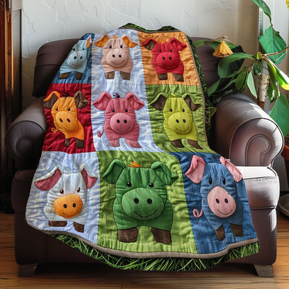 Rainbow Pigs XR2607028CL Quilt