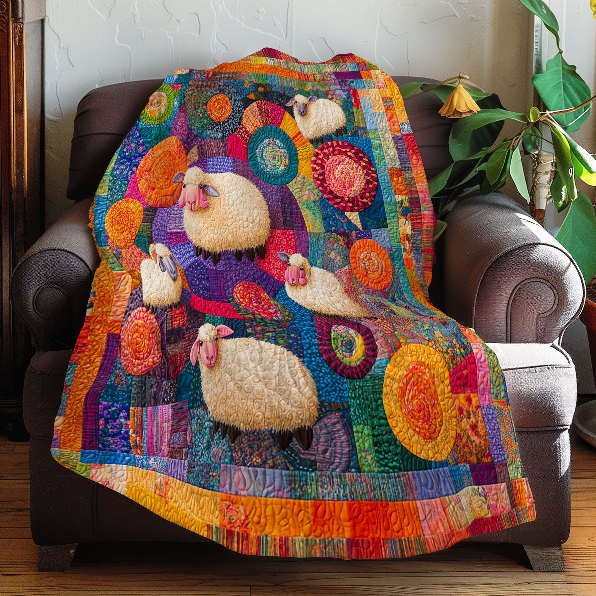 Rainbow Sheeps XR0708017CL Quilt