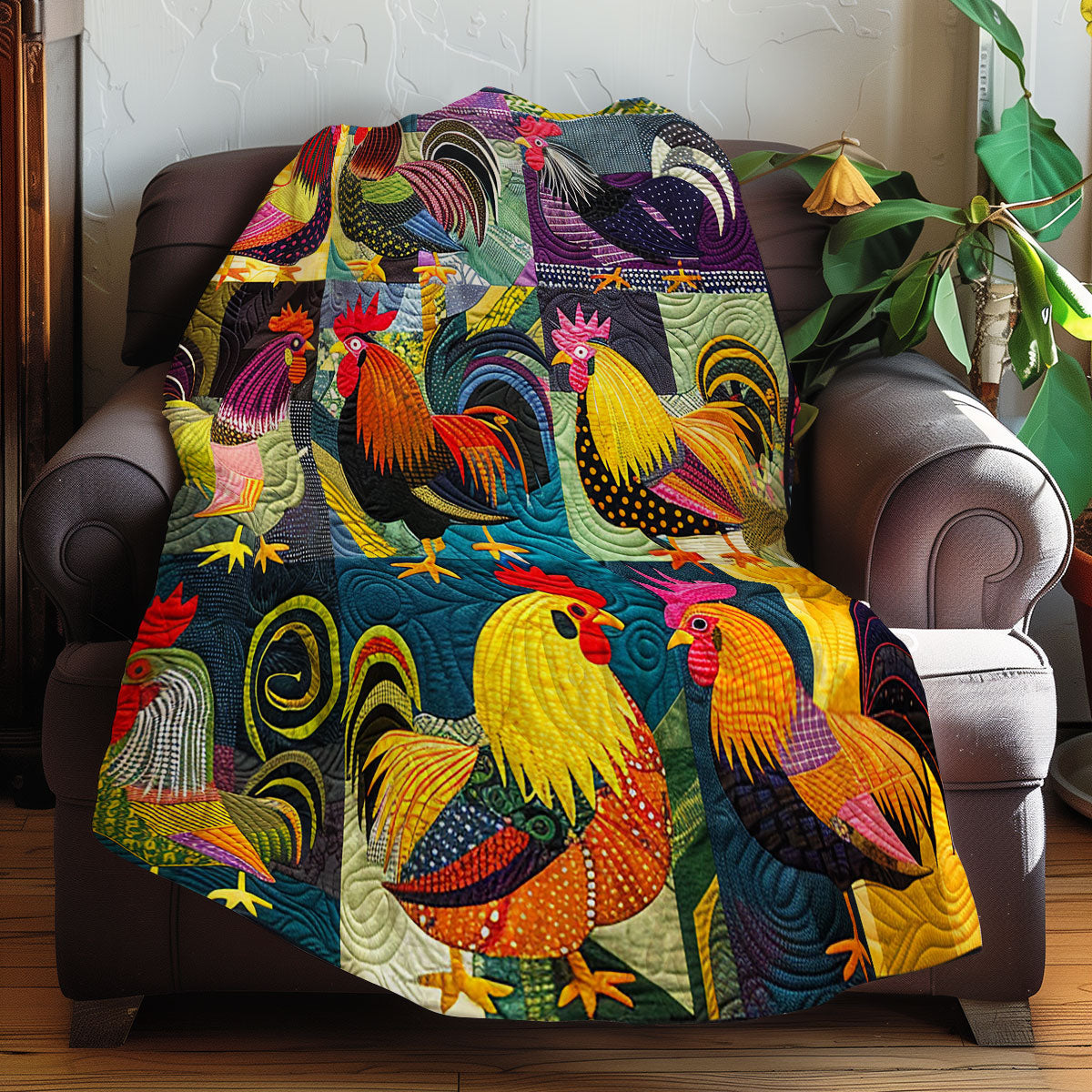 Rooster Lovers XR0507008CL Quilt