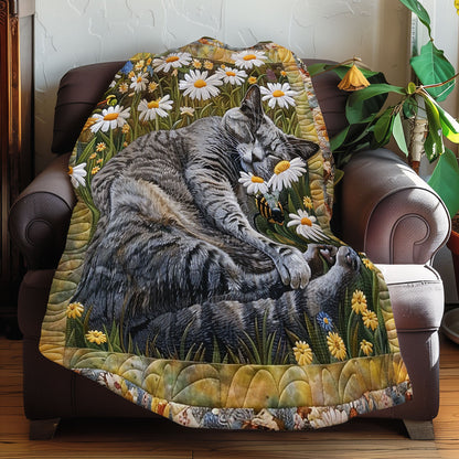 Sleeping Cat And Daisies XR3007049CL Quilt