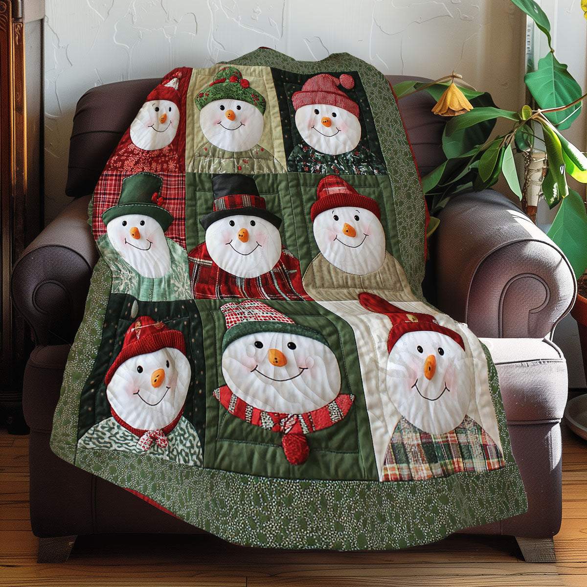 Smiling Snowman Christmas Xr0508041CL Quilt