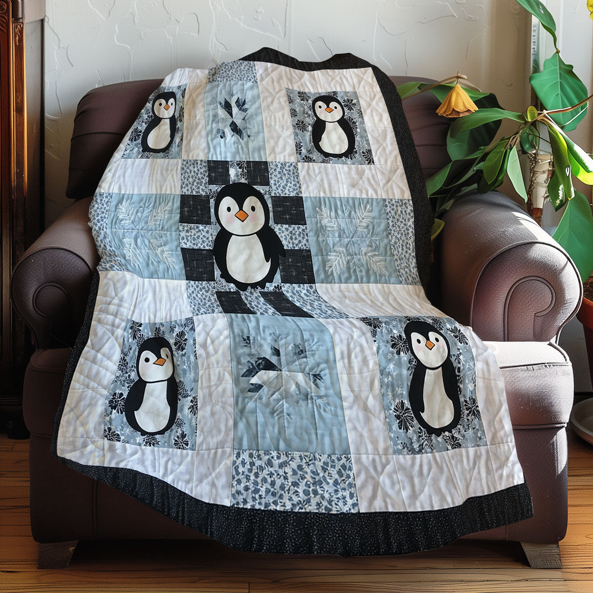 Snowflake Penguins XR0508031CL Quilt