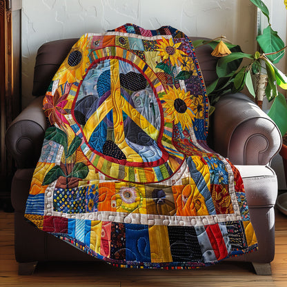 Sunflower Hippie Peace XR1907014CL Quilt