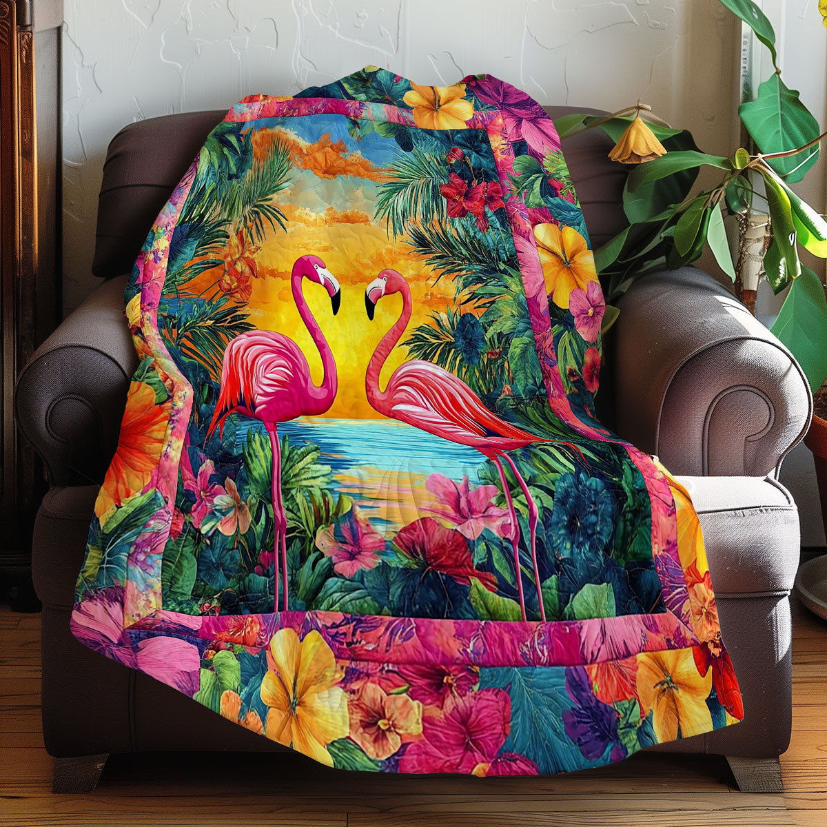 Tropical Flamingos XR0608040CL Quilt