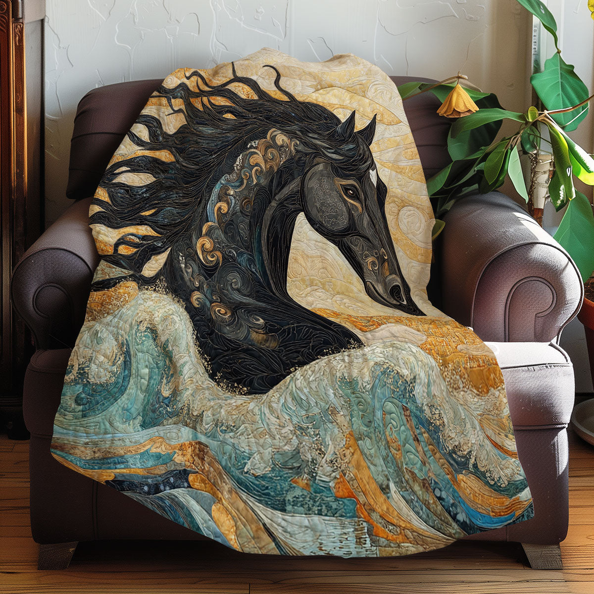 Wave Of Ocean Horse XR0808039CL Quilt