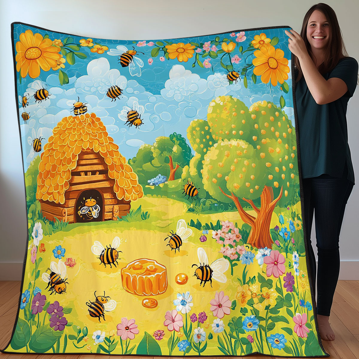 Bees Hardworking WO0308019CL Quilt