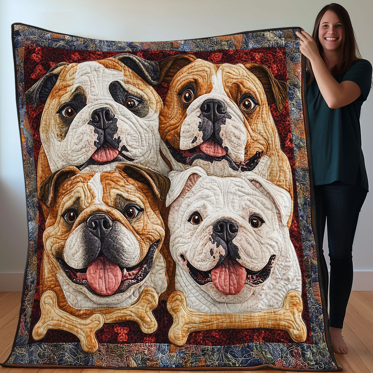 Bulldogs Friendship WO3107003CL Quilt