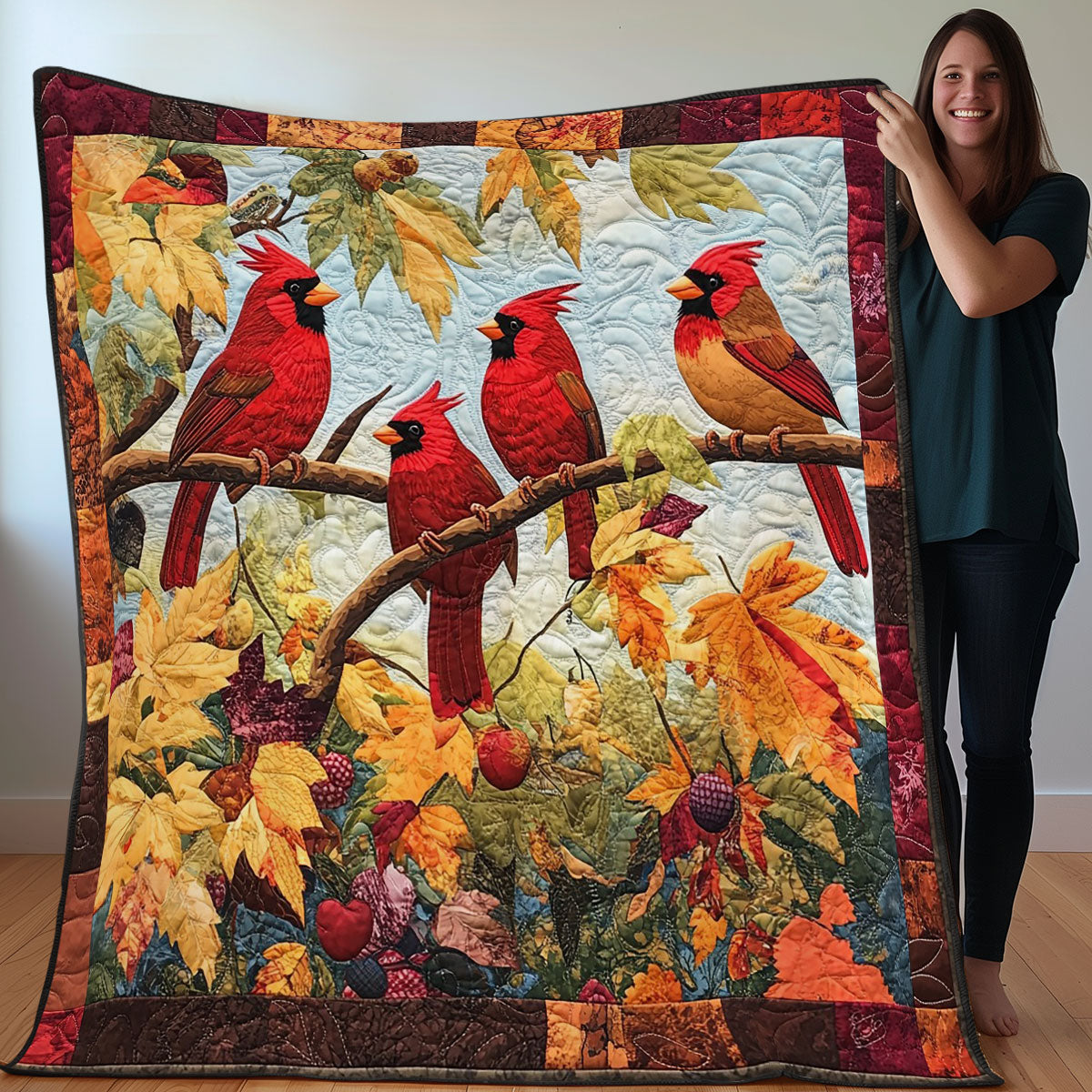 Cardinal Bird WO0308013CL Quilt