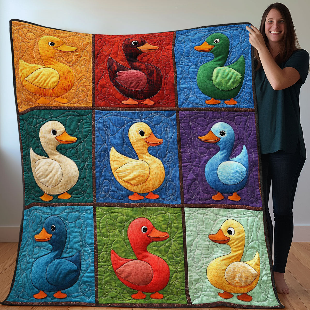 Colorful Ducks WO3107017CL Quilt