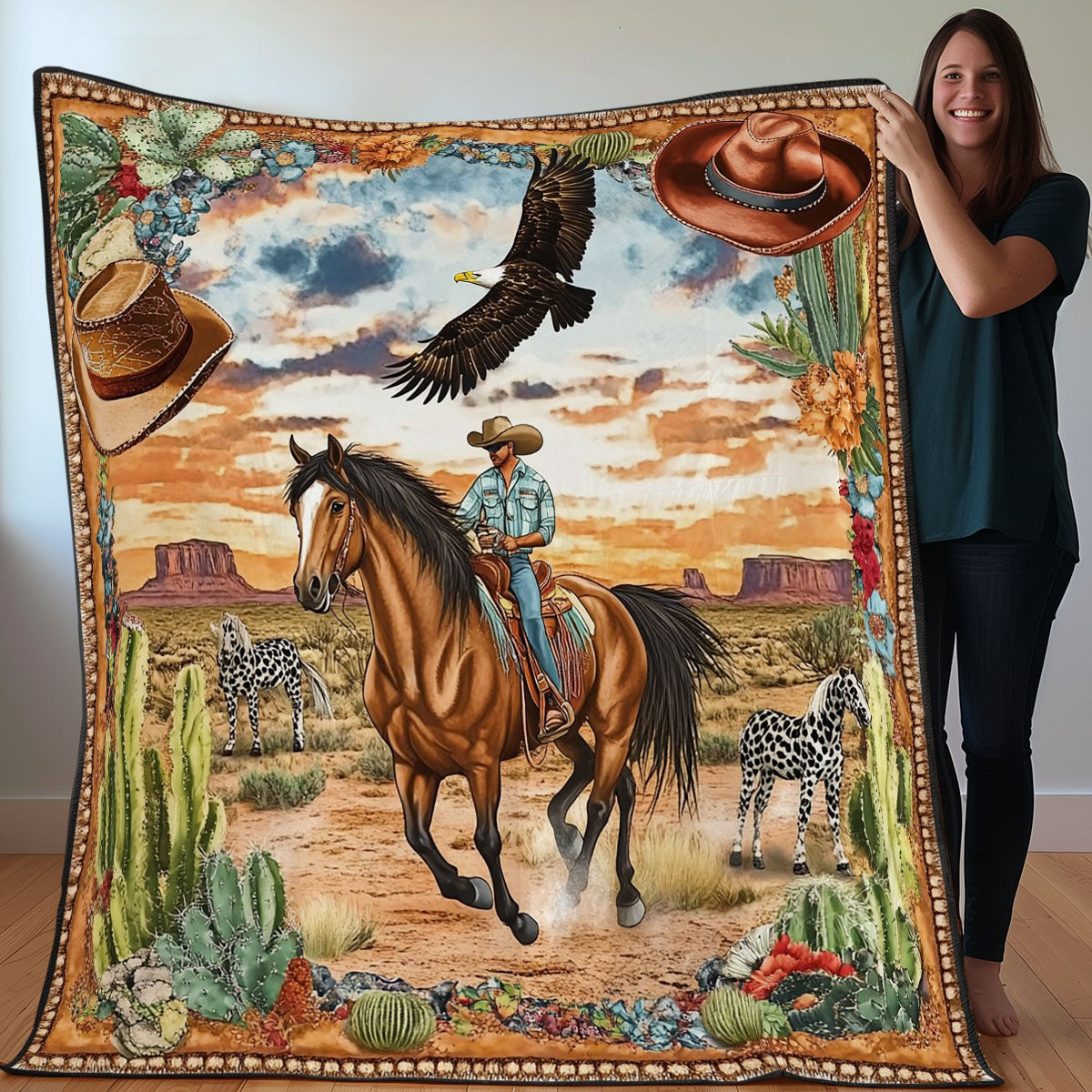 Cowboy On The Steppe WO0708017CL Quilt