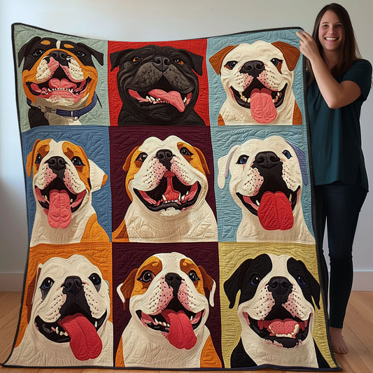 Happy Bulldogs WO3107007CL Quilt