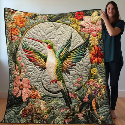 Hummingbird And Peace Symbol WO020804CL Quilt