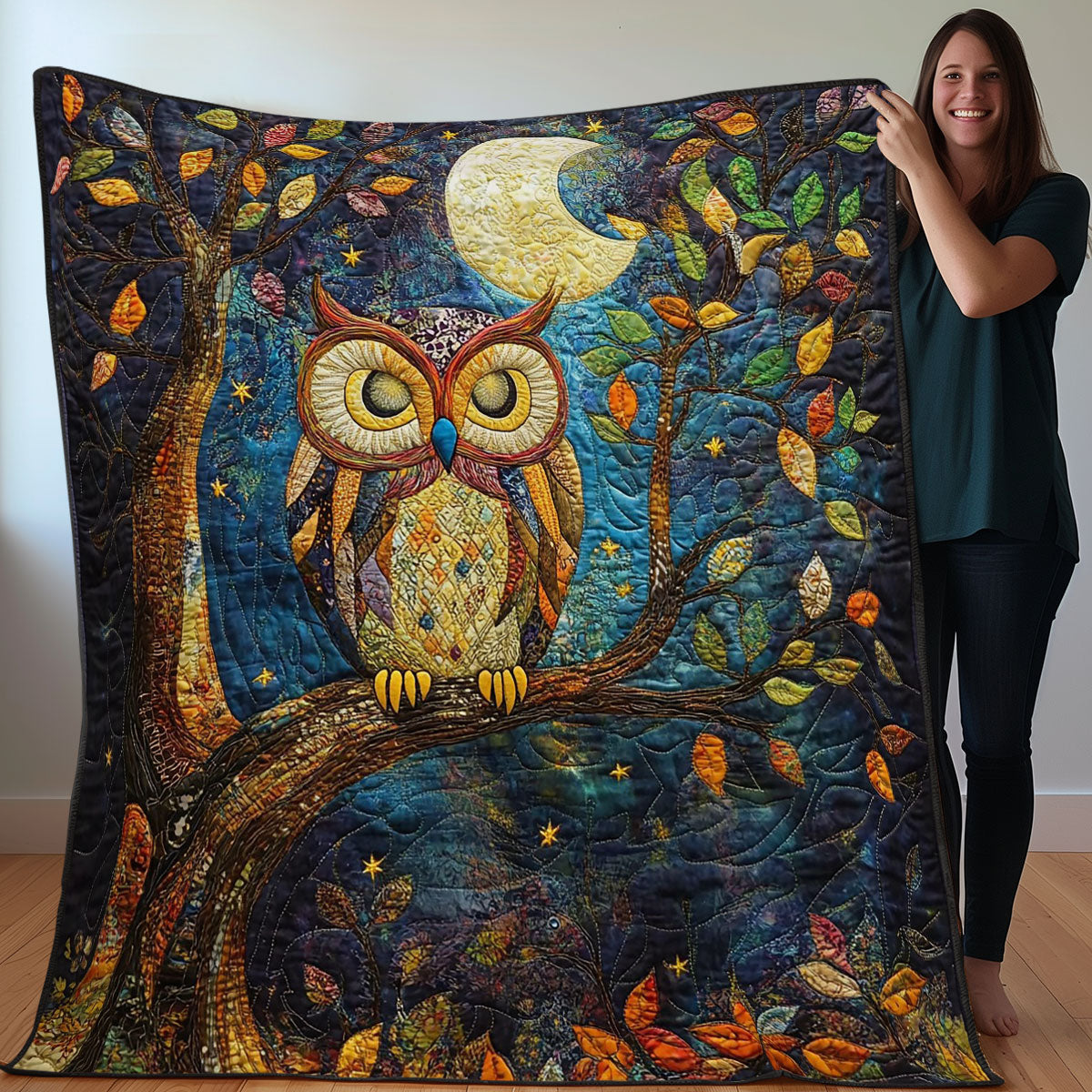 Owl And Moonlight WO0208044CL Quilt