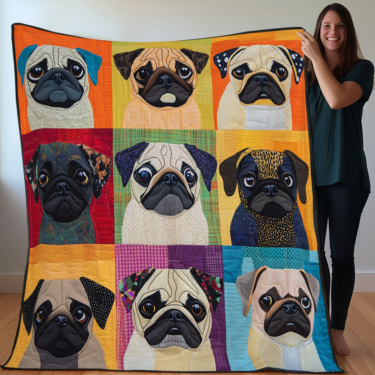 Pug Dogs WO0108023CL Quilt