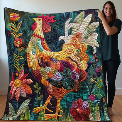 Rooster Colorful WO0308024CL Quilt