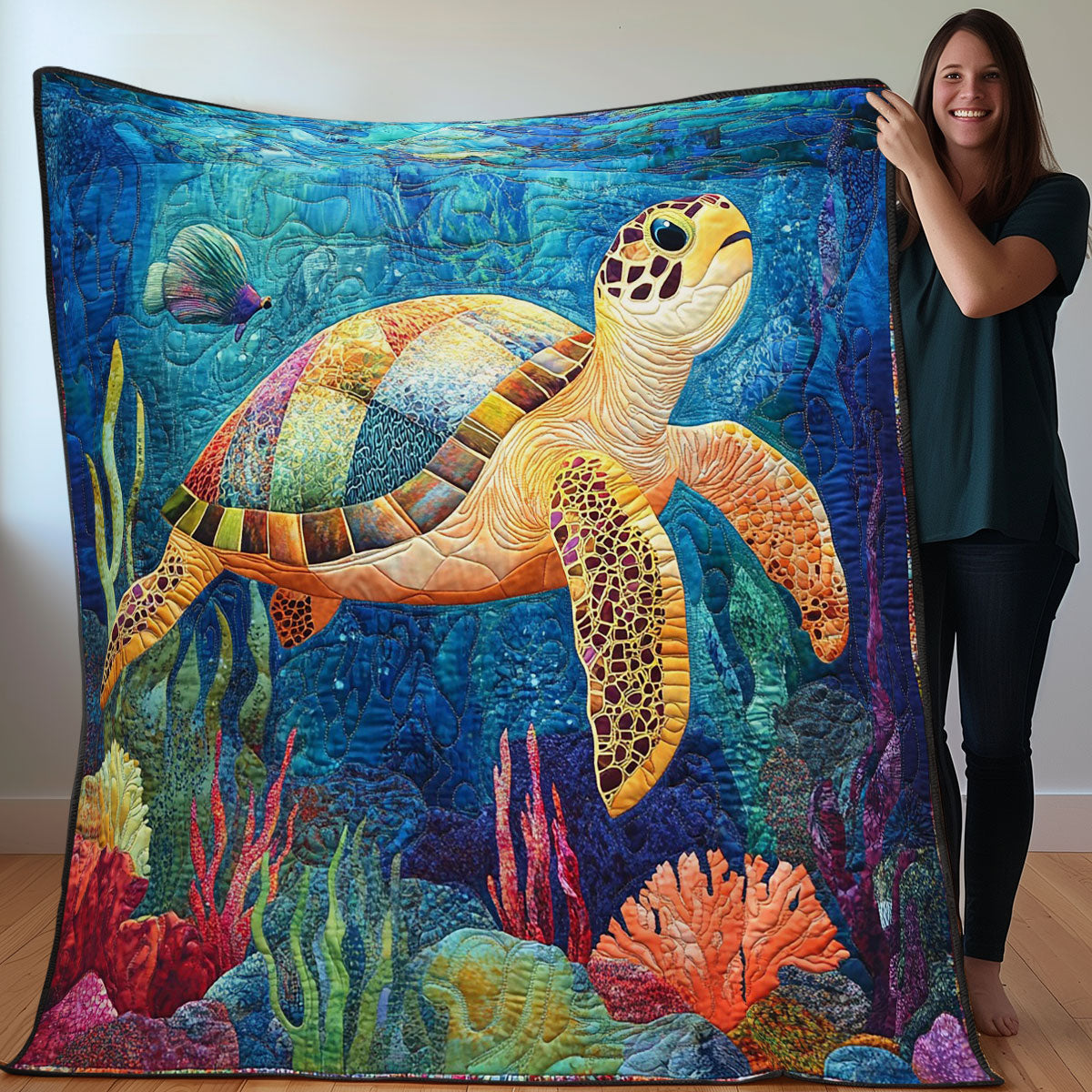 The Journey Of A Sea Turtle WO0308036CL Quilt