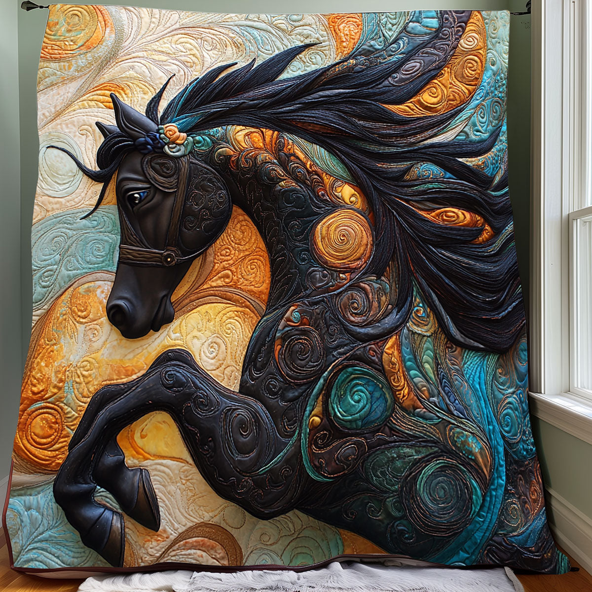 Abstract Horse XR0808033CL Quilt