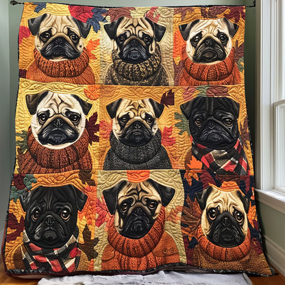 Autumn Pugs XR3107001CL Quilt