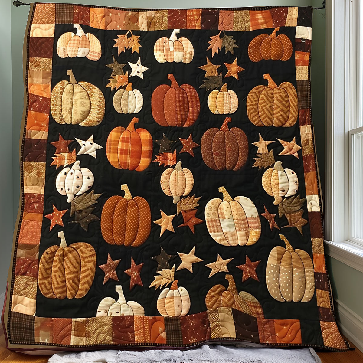 Autumn Pumpkins XR2407050CL Quilt