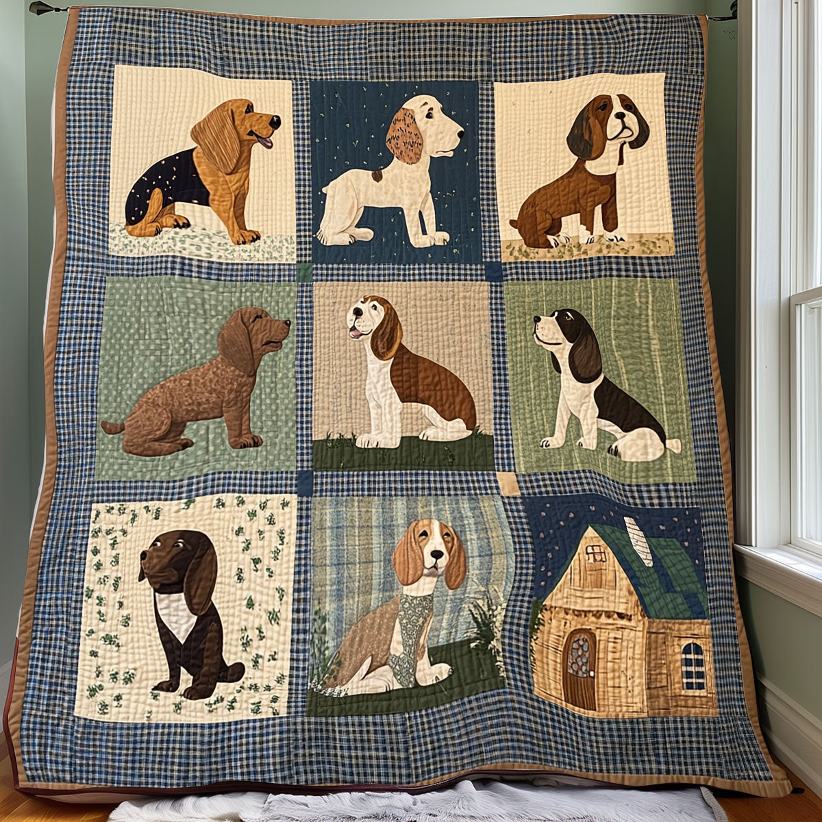 Basset Hound House XR0608017CL Quilt