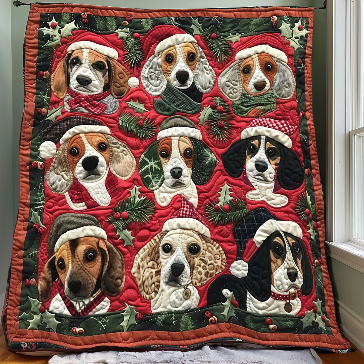 Beagles Christmas XR1508023CL Quilt