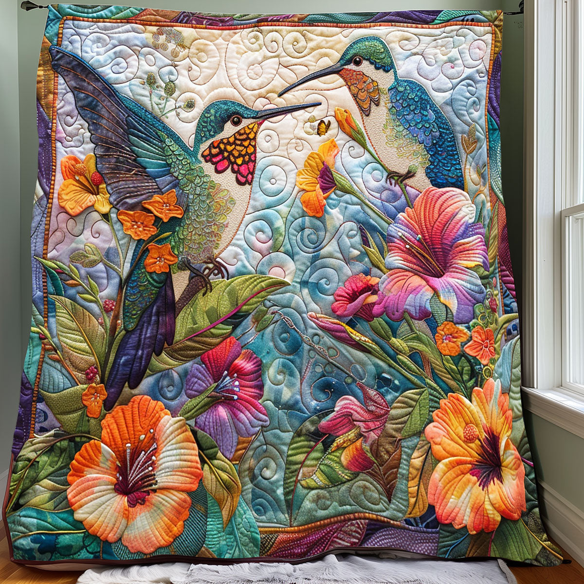 Beautiful Hummingbirds XR1507011CL Quilt