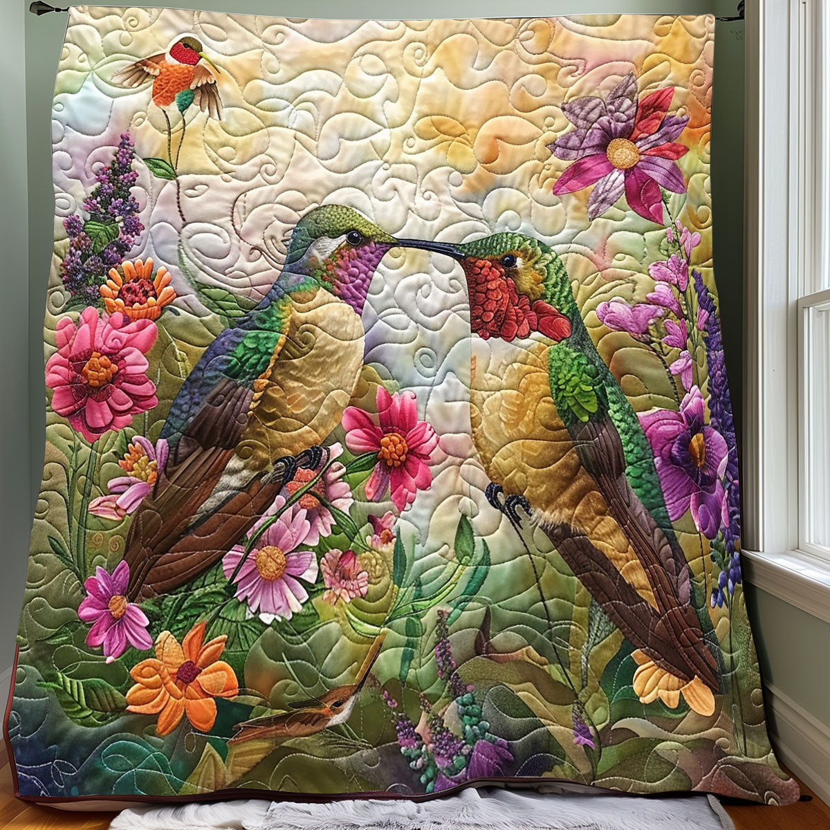 Beautiful Hummingbirds XR1507012CL Quilt