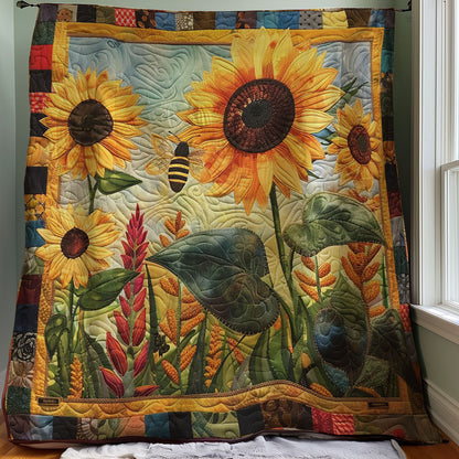 Bee and Sunflowers WO2707006CL Quilt