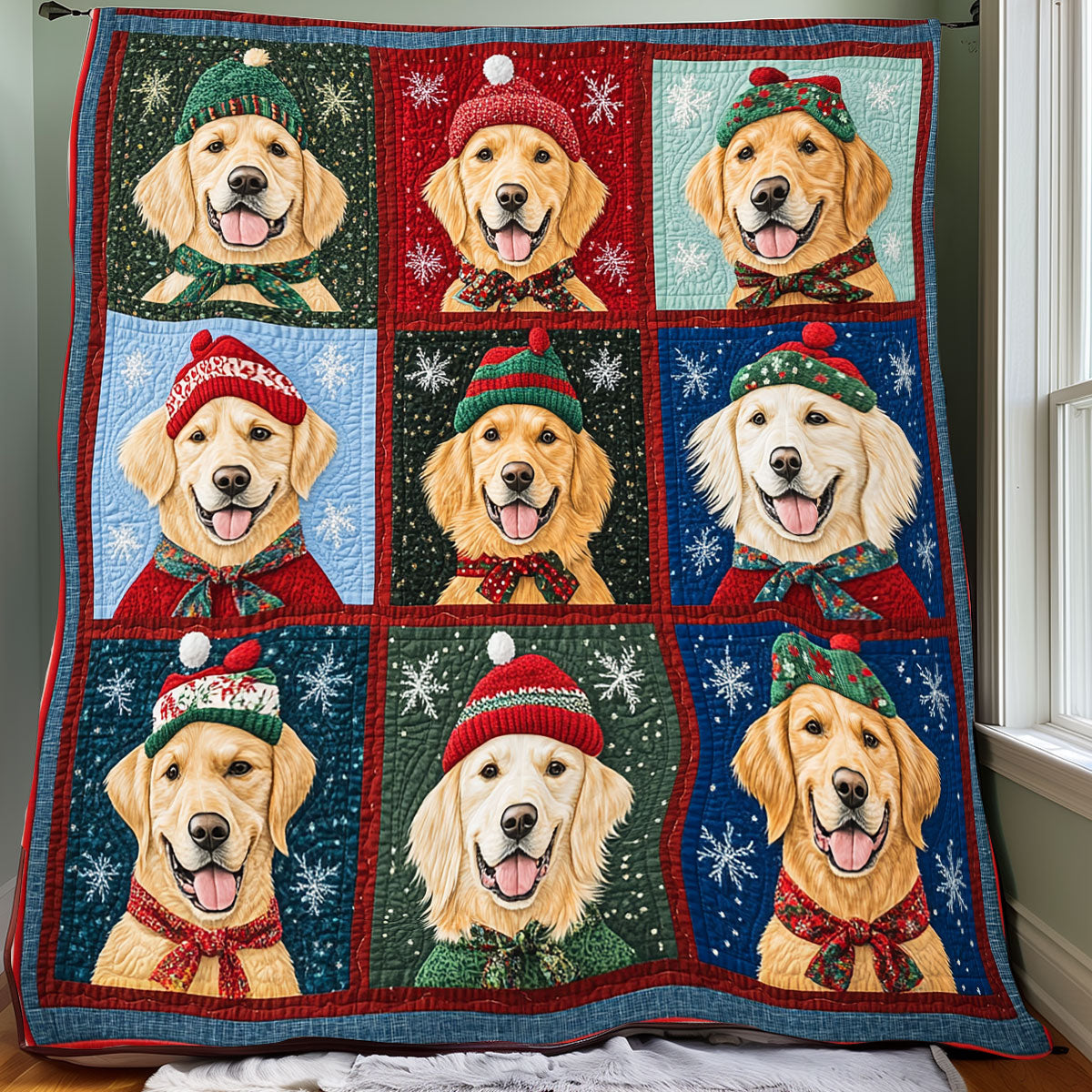 Blissful Golden Retrievers XR2308021CL Quilt