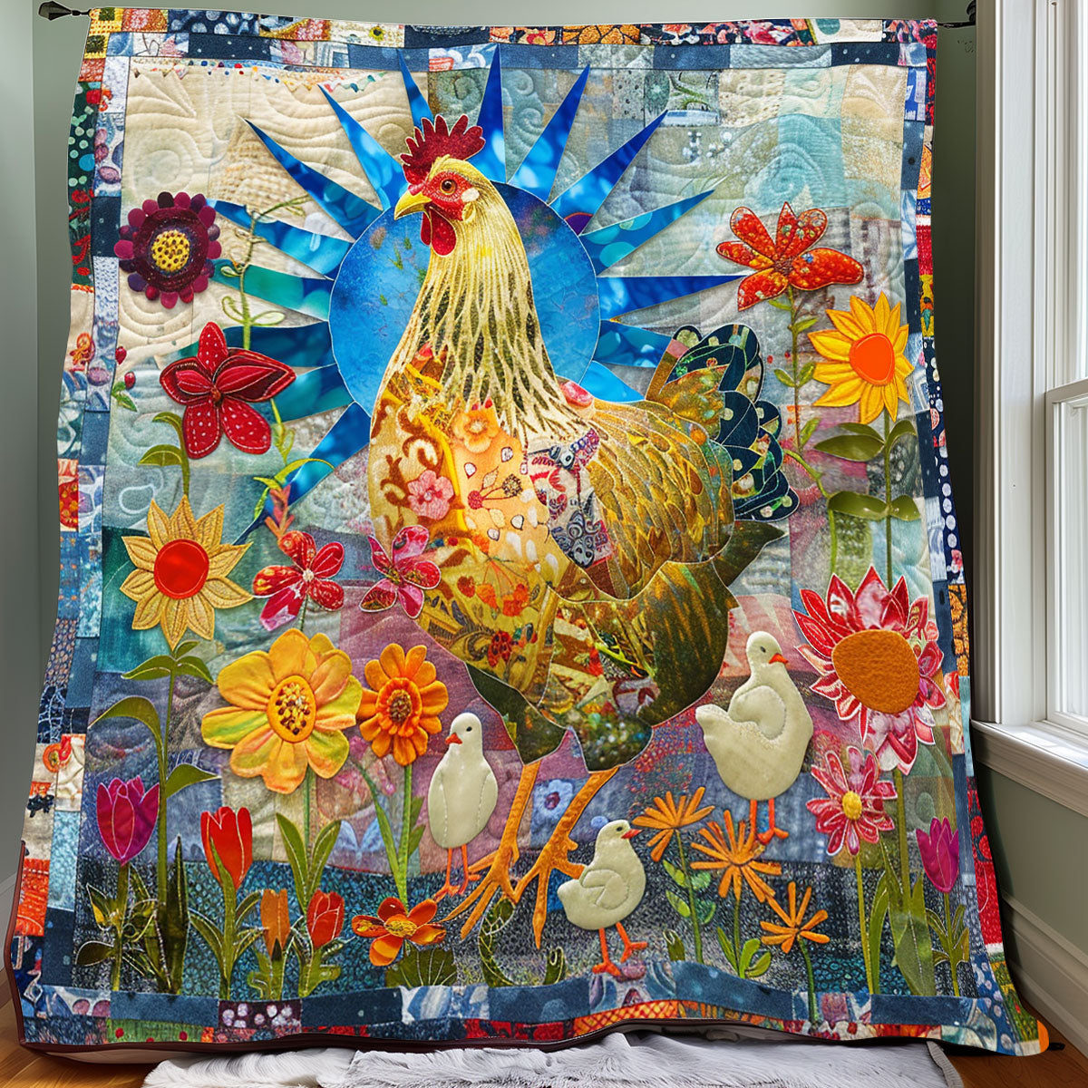 Blossom Sun Chicken XR2407032CL Quilt