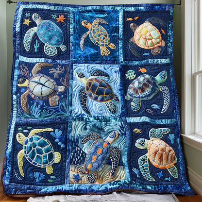 Blue Charming Turtles XR2208026CL Quilt