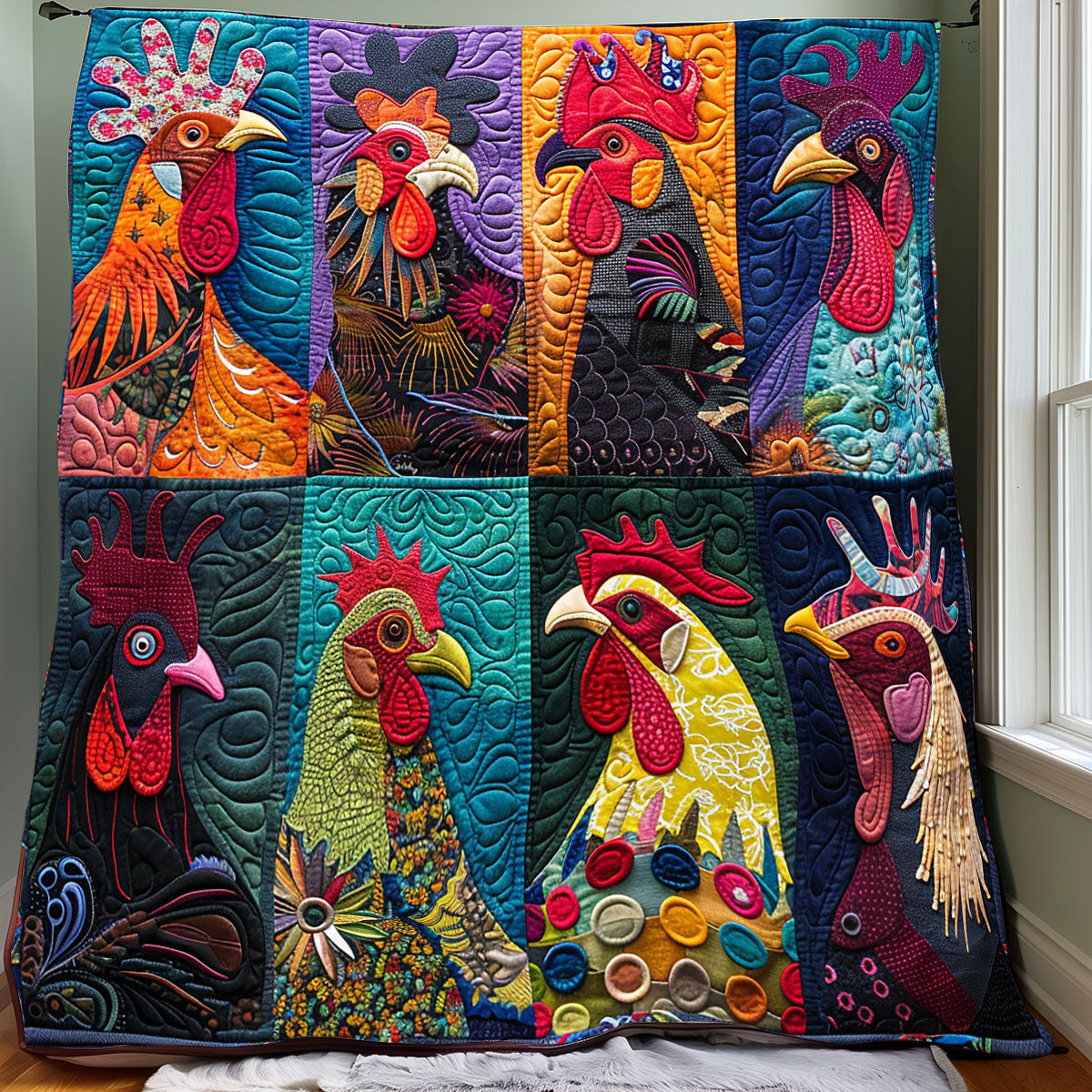 Brave Roosters XR2607016CL Quilt