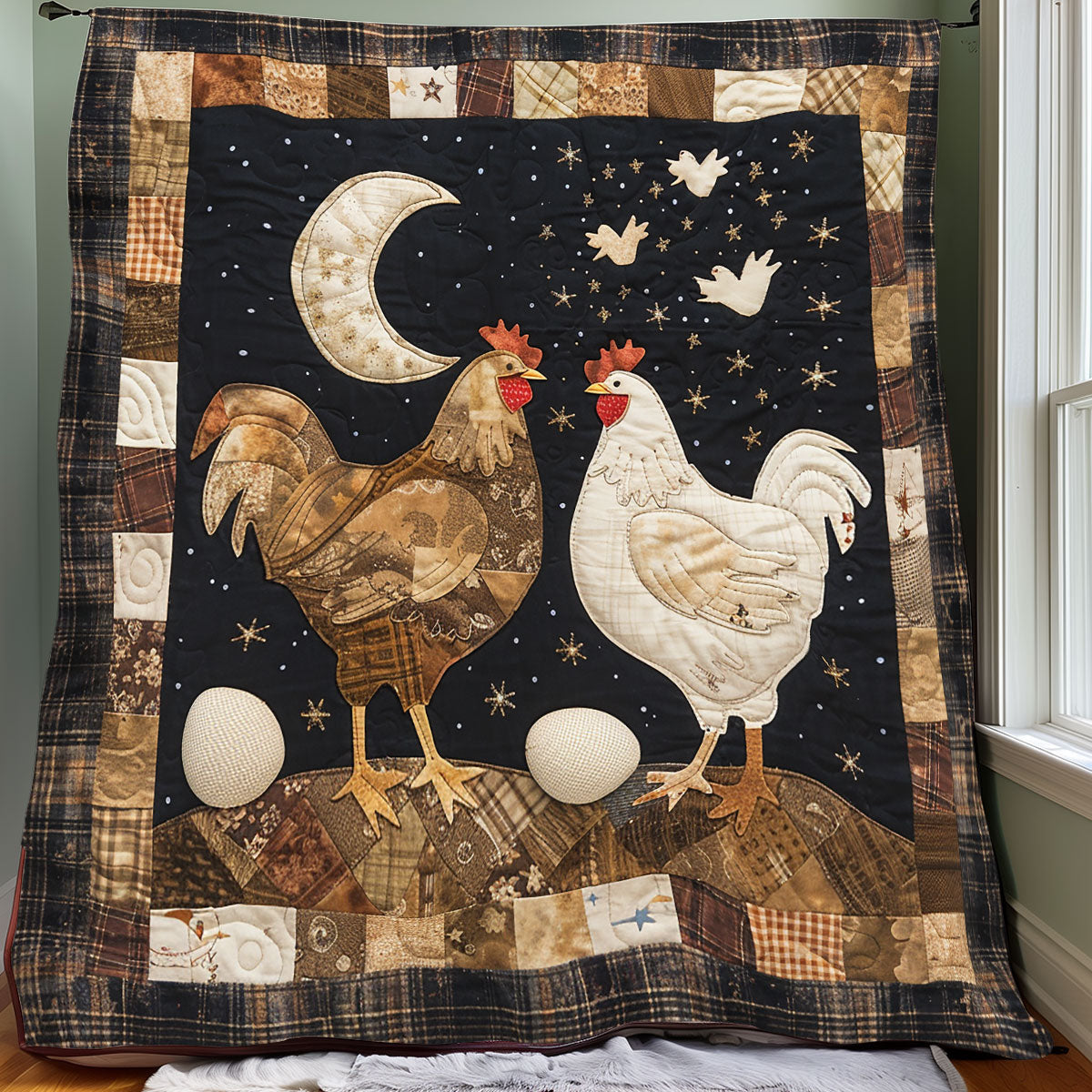 Brown Chickens XR1308057CL Quilt