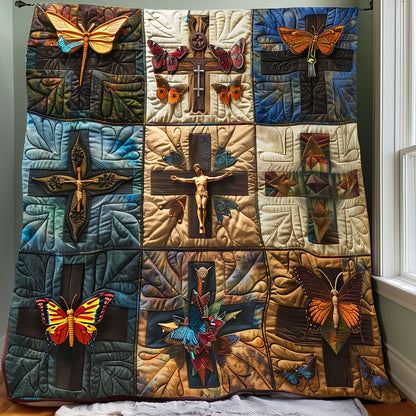 Butterfly Christian Cross XR2406005CL Quilt