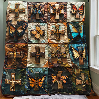 Butterfly Christian Cross XR2406006CL Quilt