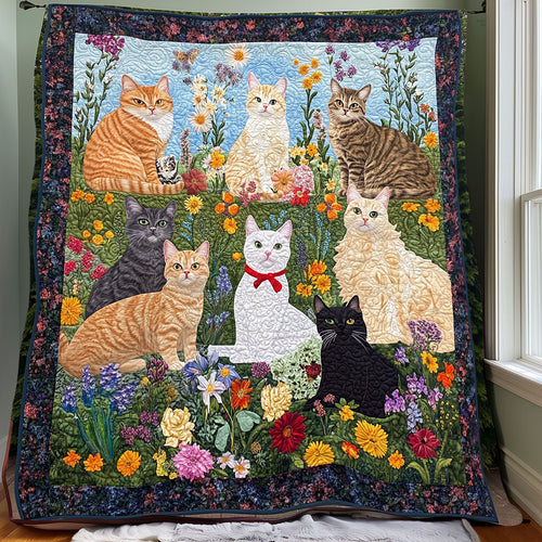 Cat In Flower Garden XR0708001CL Quilt