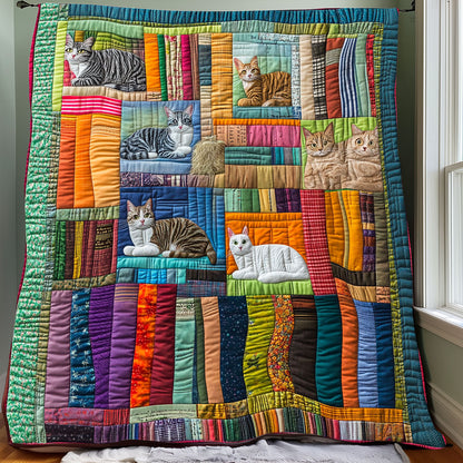 Cats And Bookshelf XR0508020CL Quilt