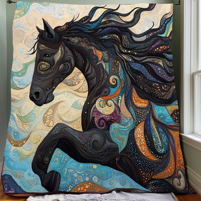 Charming Black Horse XR0808036CL Quilt