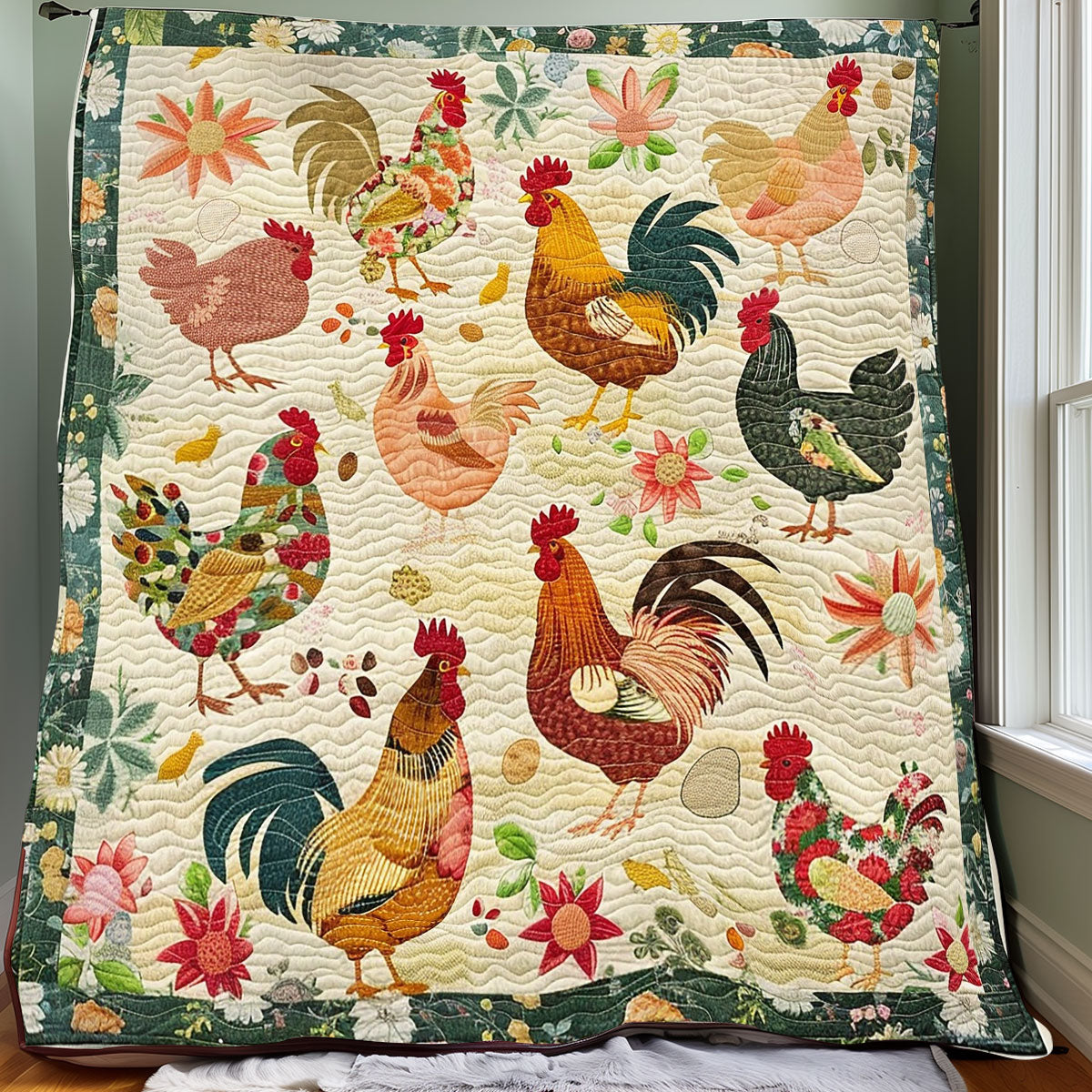 Chickens XR2606023CL Quilt