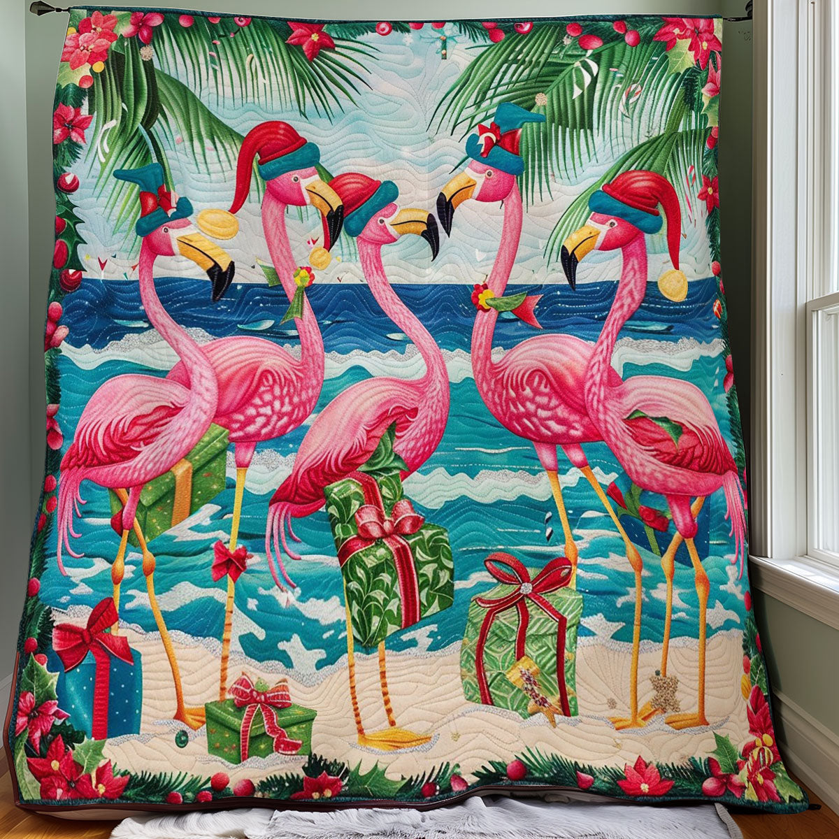 Christmas Gifts For Flamingos WO1008037CL Quilt