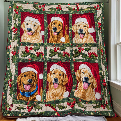 Christmas With Golden Retrievers WO0908025CL Quilt