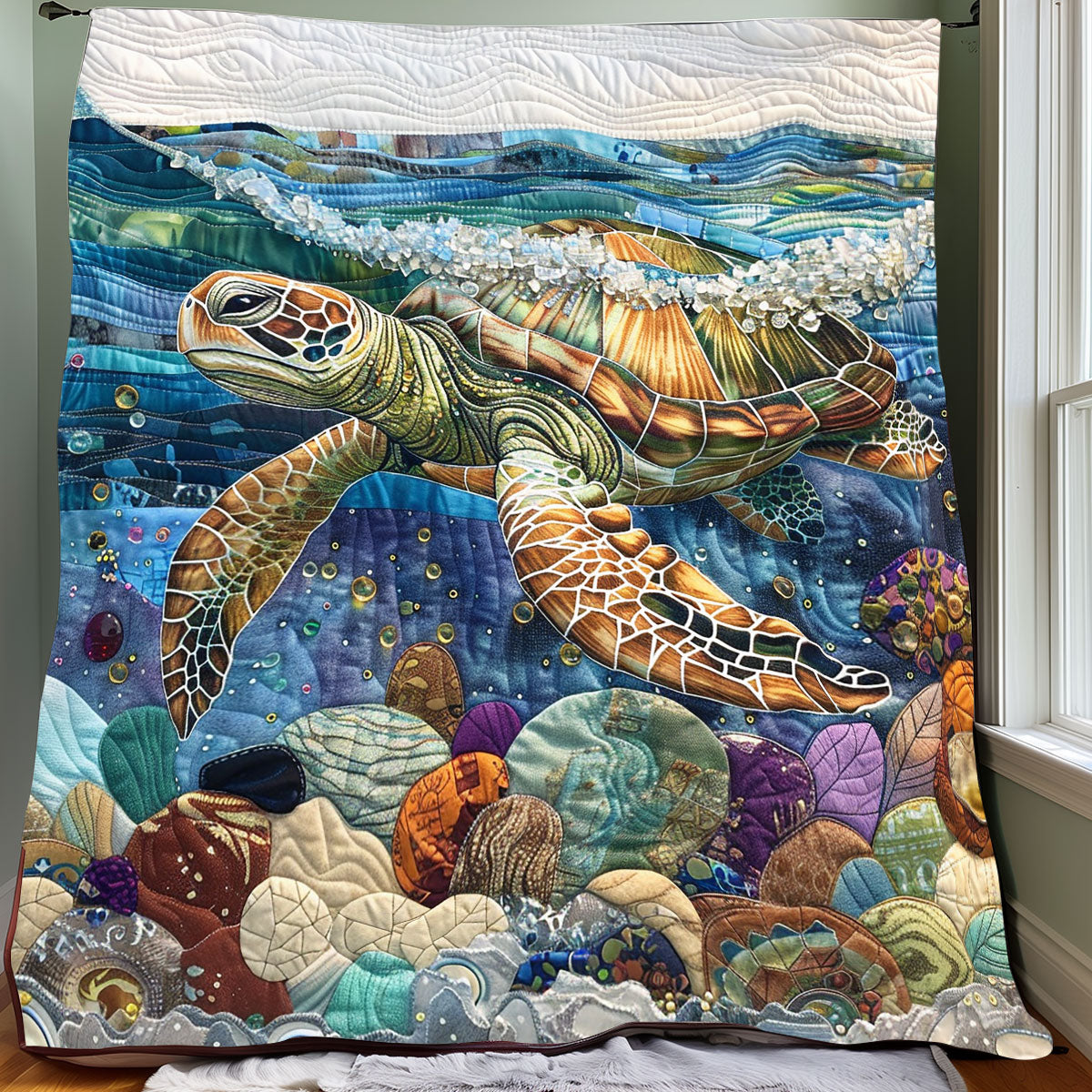 Coastal Sea Turtles XR0808058CL Quilt