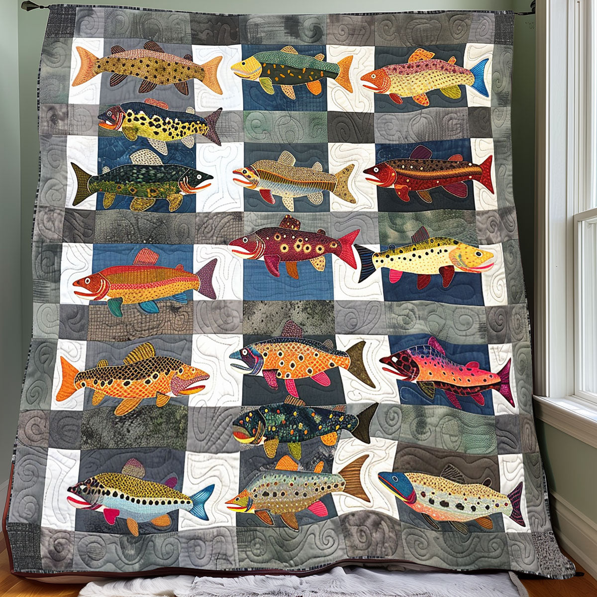 Coloful Trouts XR1706013CL Quilt