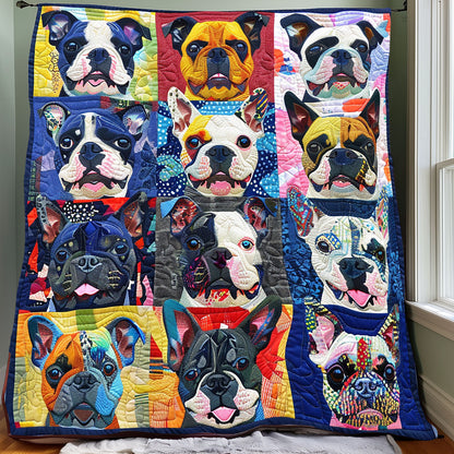 Colorful Boston Terrier XR0807016CL Quilt