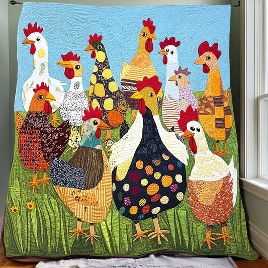 Colorful Chickens XR0608026CL Quilt