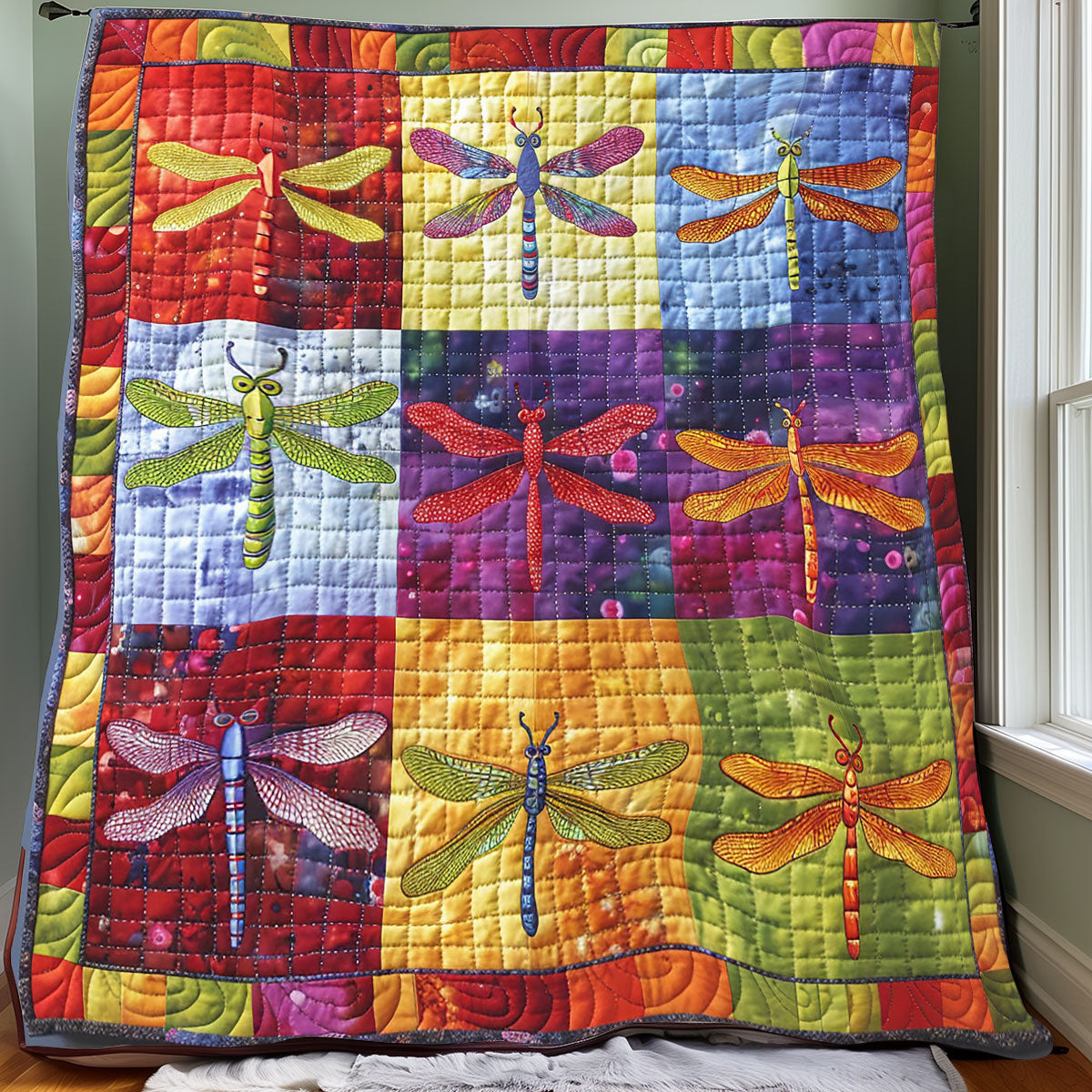 Colorful Dragonflies XR1306012CL Quilt