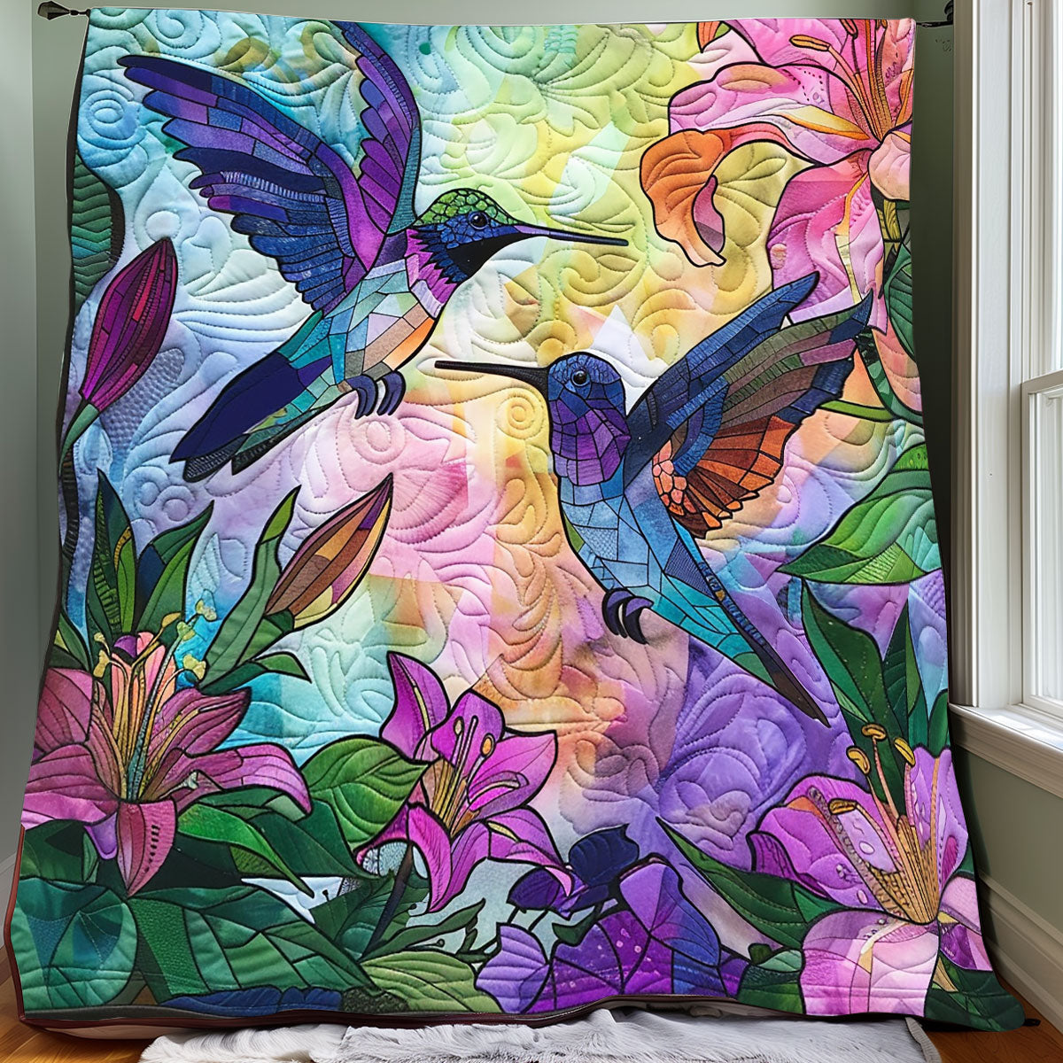 Couple Hummingbirds XR0207006CL Quilt