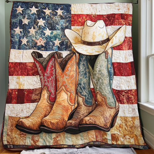 Cowboy Boots And American Flag XR0508024CL Quilt